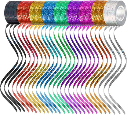 45 Rolls 9 Laser Colors Curling Ribbon Balloon Curling Ribbons Set, 3/16 Inch x by Unknown