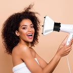 Universal Hair Diffuser Adaptable Hair Dryer Attachment for Blow Dryer Nozzles from 1.7 to 2.2 inch Diameter (White)