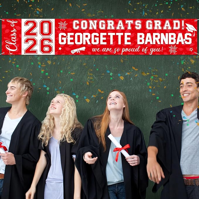 Graduation Congratulations Banner Decorations, Class of 2026 Personalized - Image 6