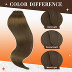 Full Shine Seamless Hair Extensions Clip in Medium Brown Human Hair 20 Inch Silky Brown Clip in Hair Extensions for Women Real Hair 3 Pcs 60 Gram