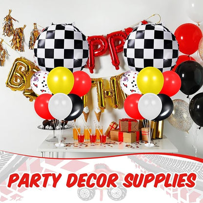 4 Sets Race Car Party Balloons Stand Kit Racing Car Table Centerpieces Decor - Image 5