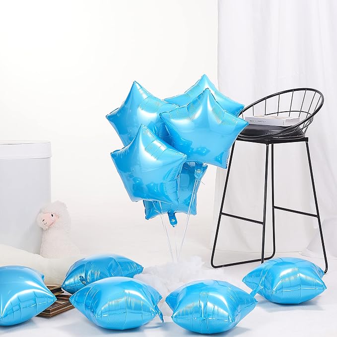 Light Blue Star Shape Foil Balloon - Image 3