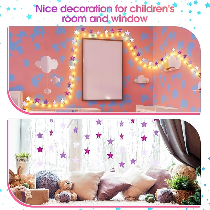 Patelai Glitter Star Garland Banner 2026 Graduation Decor 130 Feet Star Hanging - Image 5