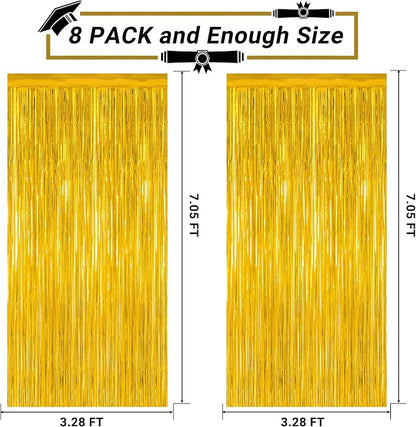 8 Pack 2026 Graduation Party Decorations, 3.28 FT x 7.05 FT Gold Backdrop - Image 2