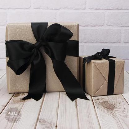 Ribbli Black Double Faced Satin Ribbon, 1-1/2” x Continuous 25 Yards, Use - Image 3