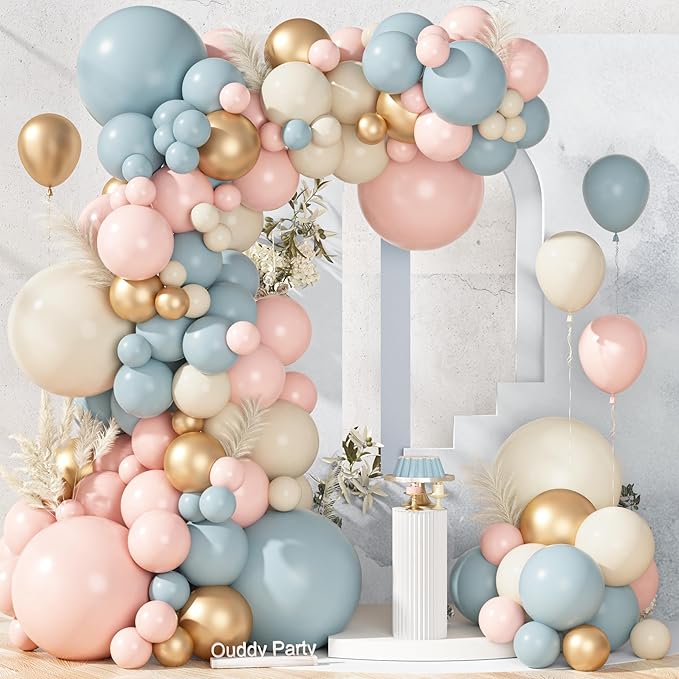 Ouddy Party 149Pcs Blue and Pink Balloon Arch Garland Kit 18 12 10 5 Inch | by OuddyParty