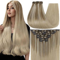 Full Shine Golden Blonde Hair Extensions Clip ins 12 Inch Teddy Bear Blonde Balayage Clip Hair Extensions for Thin Hair 95 G 7 Pcs