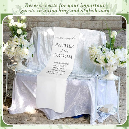 HunnmingRe Father of the Groom Wedding Memorial Reserved Chair Sign Banner in - Image 7