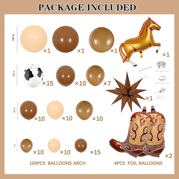 104pcs Western Cowboy Balloon Garland Arch Kit - Image 2