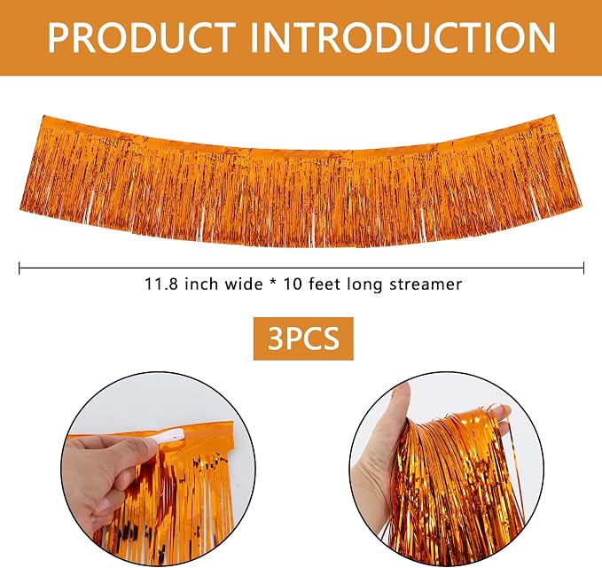 BEISHIDA Bronze Garland Banner 3Pack 30ft Wall Tinsel Foil Streamers | Hanging - Image 2