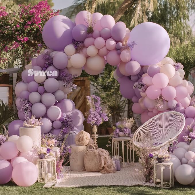 SUWEN Dusty Purple Balloon Arch Kit Garland 18 10 5Inch Light Pink Lavender | - Image 4