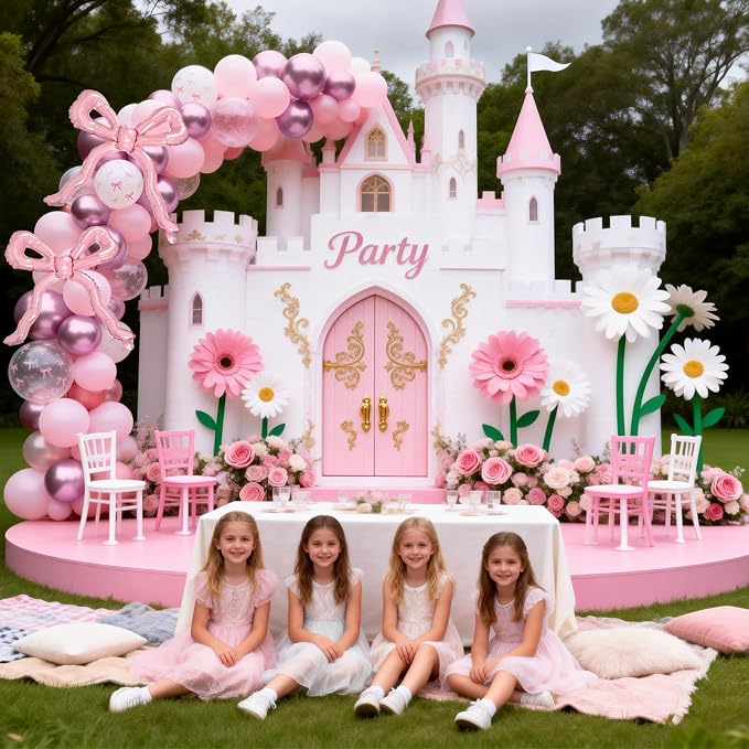 Pink Bow Balloons, 12Inch Pastel Light Pink and Bow Print Balloon - Image 4