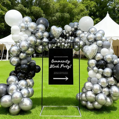 100pcs 5inch Metallic Silver Balloons, 5” Mini Chrome Silver Party Balloons Kit - Image 3