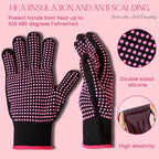 Riyiper 3 Pairs Heat Resistant Gloves for Sublimation, Gloves for Heat Press with Silicone Bumps Applies to Resistant Work, Hair Styling, Universal Fit Size