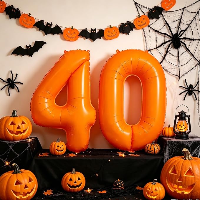 Fluorescent Orange Number Balloon 40 inch Giant Foil Helium Balloons Orange - Image 6