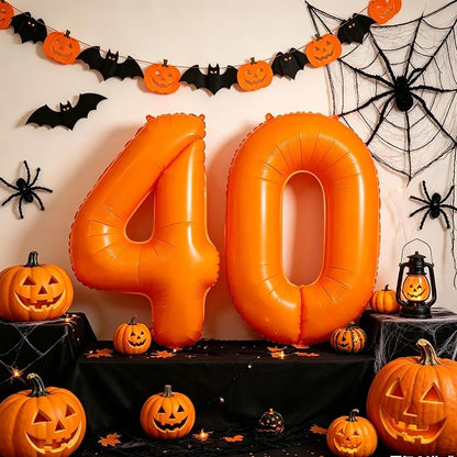 Fluorescent Orange Number Balloon 40 inch Giant Foil Helium Balloons Orange - Image 6