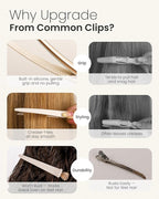 AIMIKE 4.8" Hair Clips for Styling – Built-In Silicone Band Duckbill Hair Clips, No-Crease Sectioning Clips for Thick, Curly Hair, Ideal for Makeup, Hairstyling & Rollers, 6-Pack, Desert Titanium