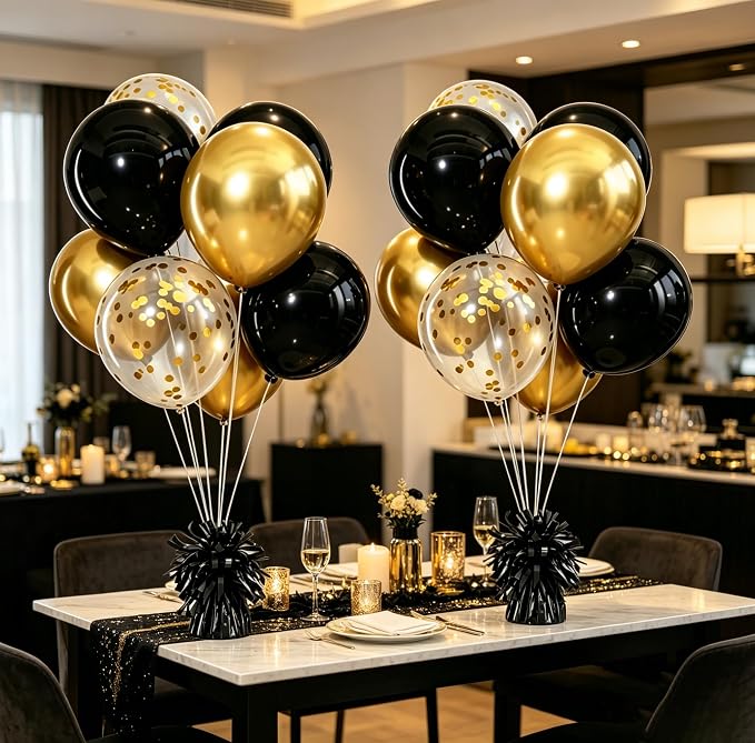 Black Balloon Weights Pack of 6 by ZyloonDecoration
