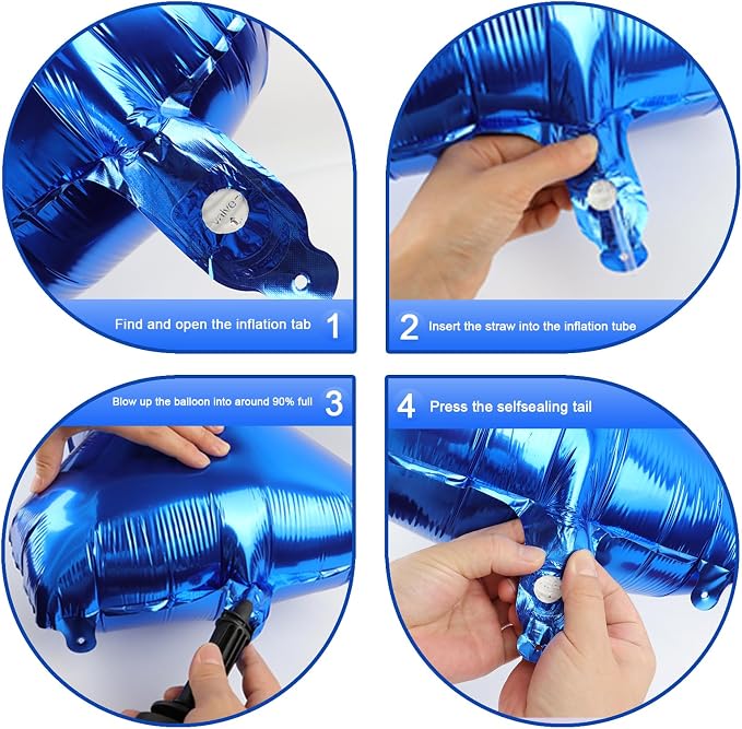 Navy Blue Number 7 Balloon 40 inch, 7th Birthday Party Balloons Decorations | - Image 3