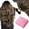 YoungSee U Tip Hair Extensions Human Hair Ombre Dark Brown Mixed Ash Blonde U Tip Real Hair Extensions Ombre Hot Fusion 16In 1G/S 50G