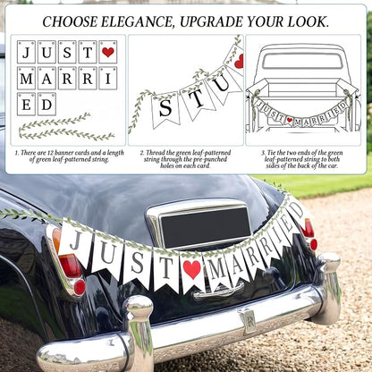 Vintage Just Married Banner - Image 4