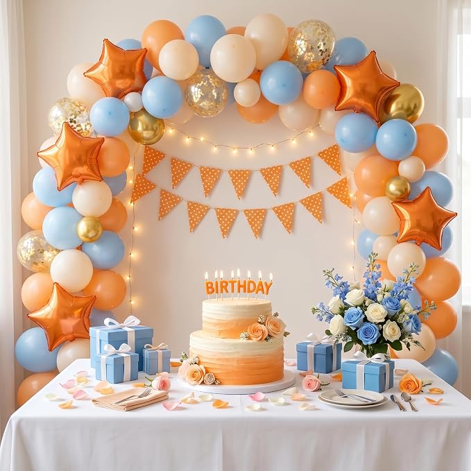 TONIFUL 15 Pcs Star Shaped Balloons 18 Inch Iridescent Orange Foil Balloon | - Image 3