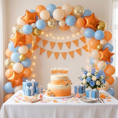 TONIFUL 15 Pcs Star Shaped Balloons 18 Inch Iridescent Orange Foil Balloon | - Image 3