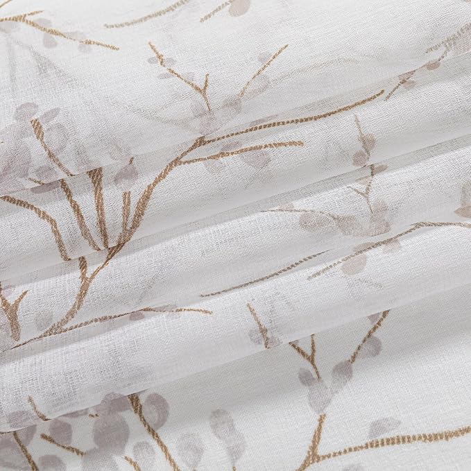 MYSKY HOME Brown Sheer Curtains 63 inches Long - Image 8
