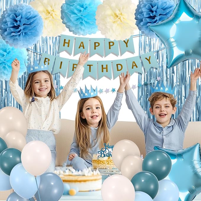 Blue Happy Birthday Party Decorations - Image 3