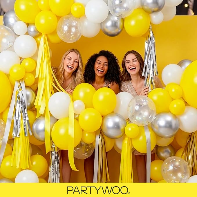 PartyWoo Yellow Balloons 127pcs Matte Yellow Color Different Sizes | 18 12 10 5 - Image 5
