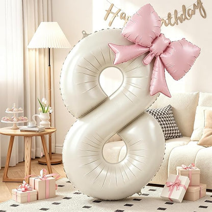40'' Cream Foil Balloon Number 8 by KYGNE