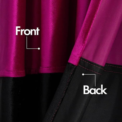 BULBUL Modern Hot Pink Black Velvet Curtains Luxury 72 inch - Image 4