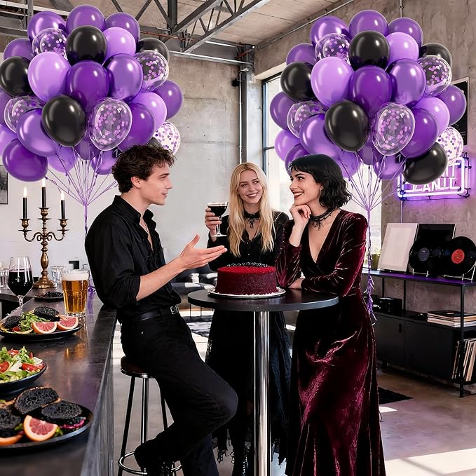60pcs Purple and Black 12inch - Image 6
