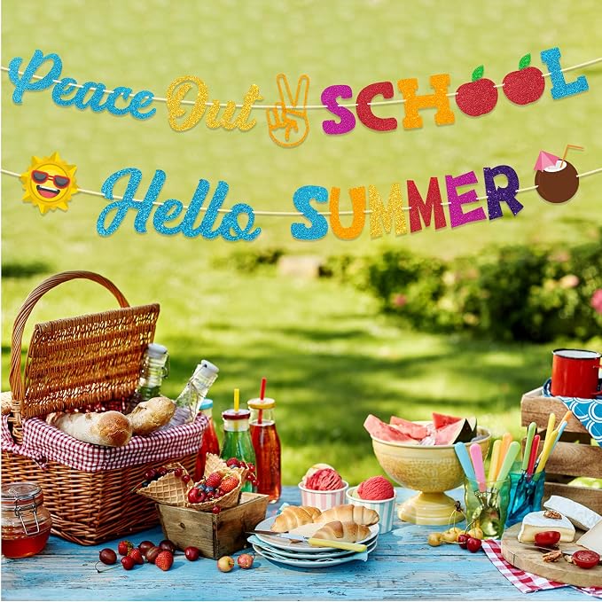 Peace Out School Hello Summer Banner - Image 5