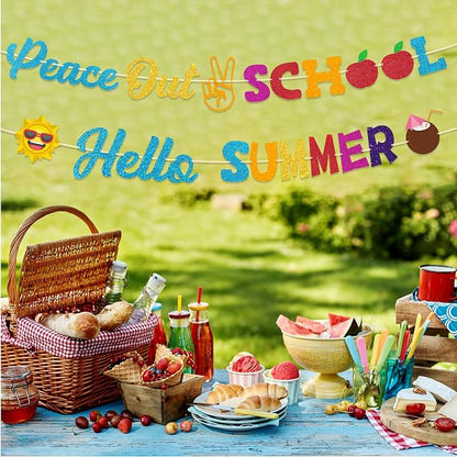 Peace Out School Hello Summer Banner - Image 5