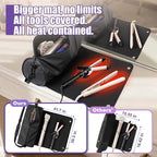 Hair Tools Travel Bag, Hair Tool Organizer with Large Heat Resistant Mat, Hair Dryer Curling Iron Travel Case for Flat Irons, Straighteners and Haircare Accessories