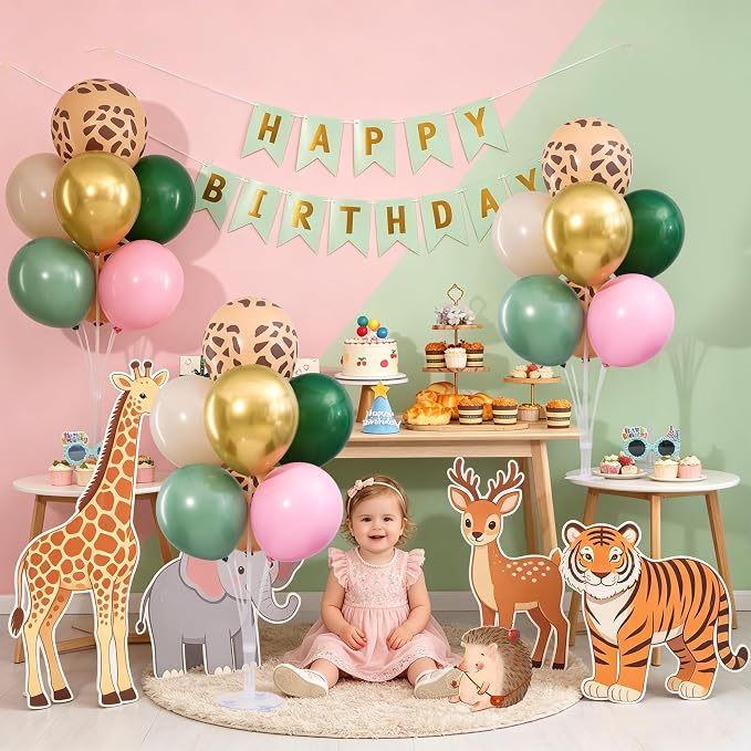 Pink Green and Gold Balloons Table Centerpieces Stand Kit - Image 5
