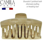 Camila Paris CP2125 French Hair Clip for Women for Long Curly Wavy Hair, Beige, Girls Hair Claw Clips Jaw Fashion Styling Hair Accessories for Women, Strong Hold No Slip Grip, Made in France