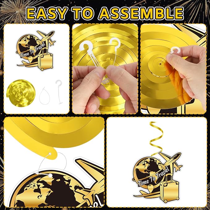 Retirement Party Decorations Set Black and Gold, Happy Retirement Banner - Image 3