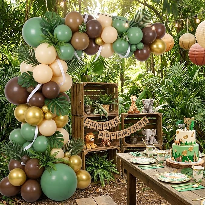 RUBFAC Sage Green and Brown Balloons - Image 7