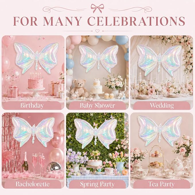 Iridescent Bow Balloons, Baby Shower, Bachelorette, Wedding and Anniversary - Image 9