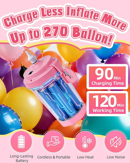 Portable Balloon Pump Electric, Rechargeable Cordless Balloon Pump Inflator - Image 3