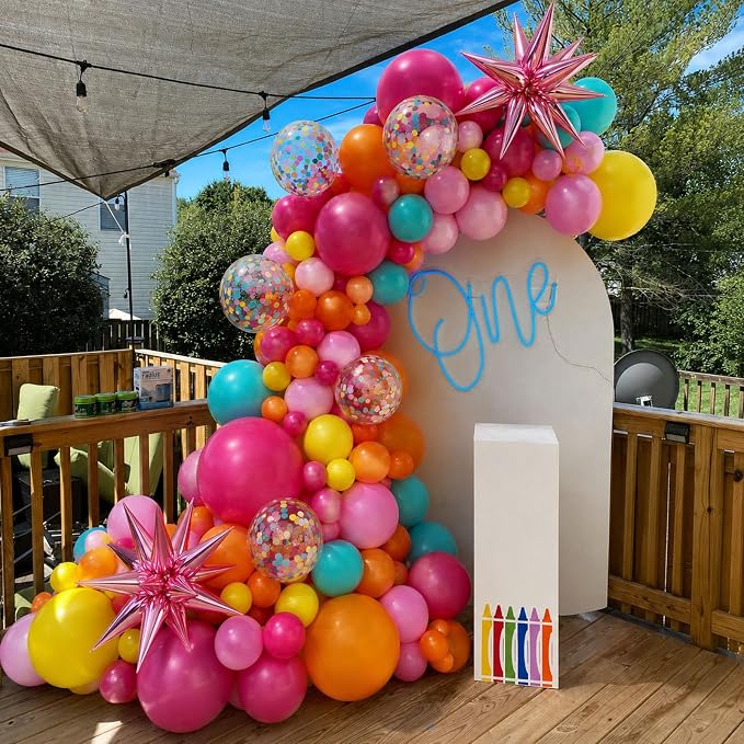 Rainbow Colorful Balloons Arch Kit - Image 2