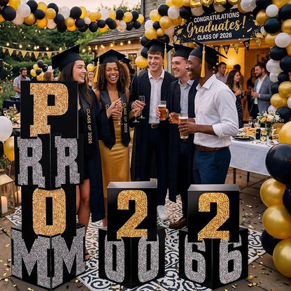 Queekay 8 Pcs Prom Column Standup Photo Booth Decorations 2026 Prom Backdrop - Image 2