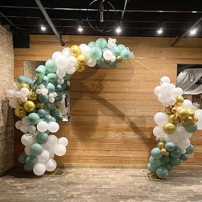 9.2 FT Large Circle Balloon Arch Stand Gold Metal Round Arch Backdrop Stand - Image 5