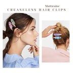 No Crease Creaseless No Bend Hair Clips For Styling Non Slip Flat Clips For Makeup Hair Accessories For Women,Checkerboard Multiple Colors,12 PCS