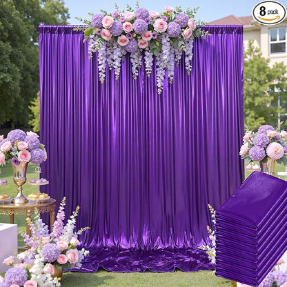40ftx10ft Shimmer Purple Sequin Backdrop Curtain by LeegleriTableSkirt