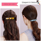 2 Pcs Hair Barrettes for Women Medium French Design Barrette clips Acetate Tortoise Shell Hair Clips for Thin Fine Hair