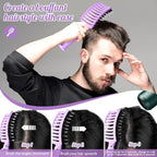 Hair Brush,URTHEONE Detangling Hairbrush Boar Bristle Curved Vented Hair Brush for Women Men Kids Curly Thick Long Short Wet or Dry Hair, Faster Blow Drying (2Pack, Pink&Purple)