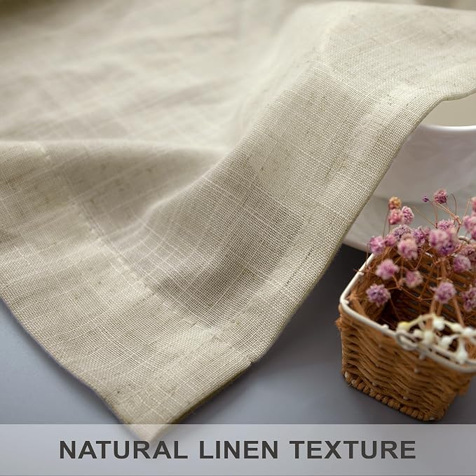 Pitalk Birch Beige Linen Semi Sheer Curtains 84 Inches Long - Image 7